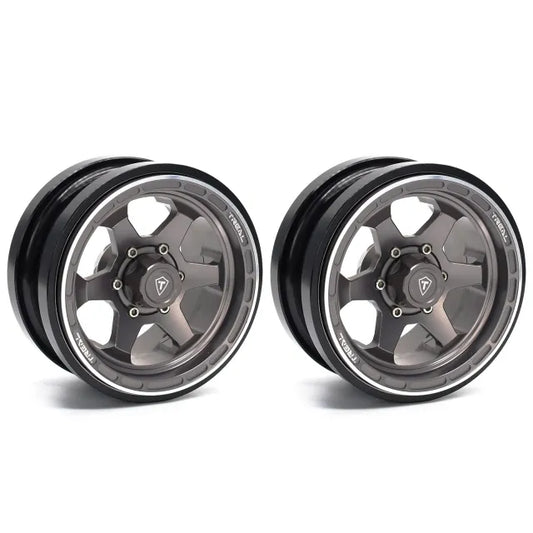 TREAL SCX6 Wheels 2.9'' Beadlock Wheels (2) CNC Machined SCX6 Upgrades Parts for Axial SCX6-Type A