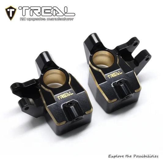 Treal Brass Front Inner Portal Covers Steering Knuckles 60g for Axial Capra UTB/SCX10 III Black-Type B